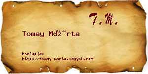 Tomay Márta névjegykártya